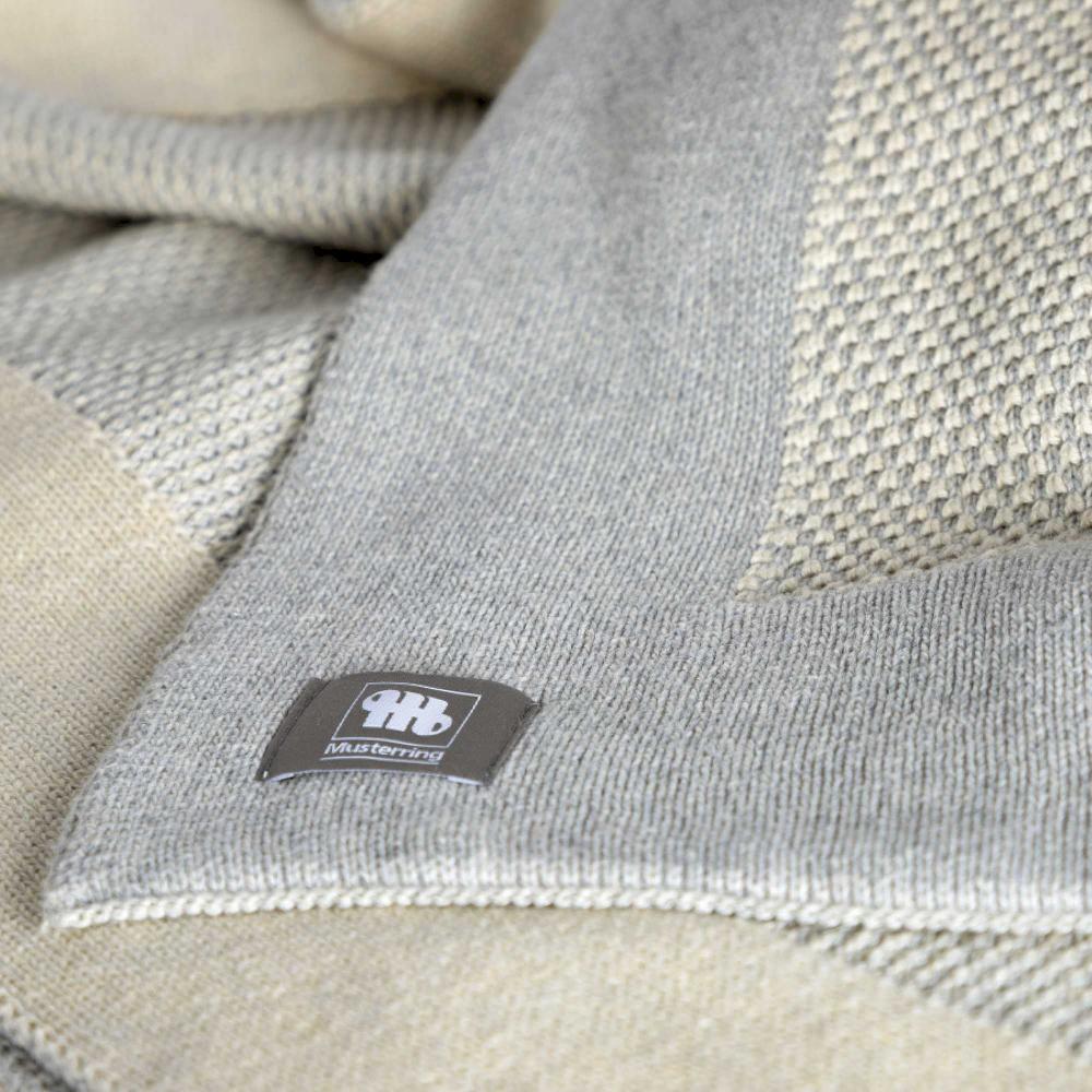 wohndirekt Gestricktes Plaid Knit mit Perlmuster und Rahmen 130x170 cm Black Friday Preise