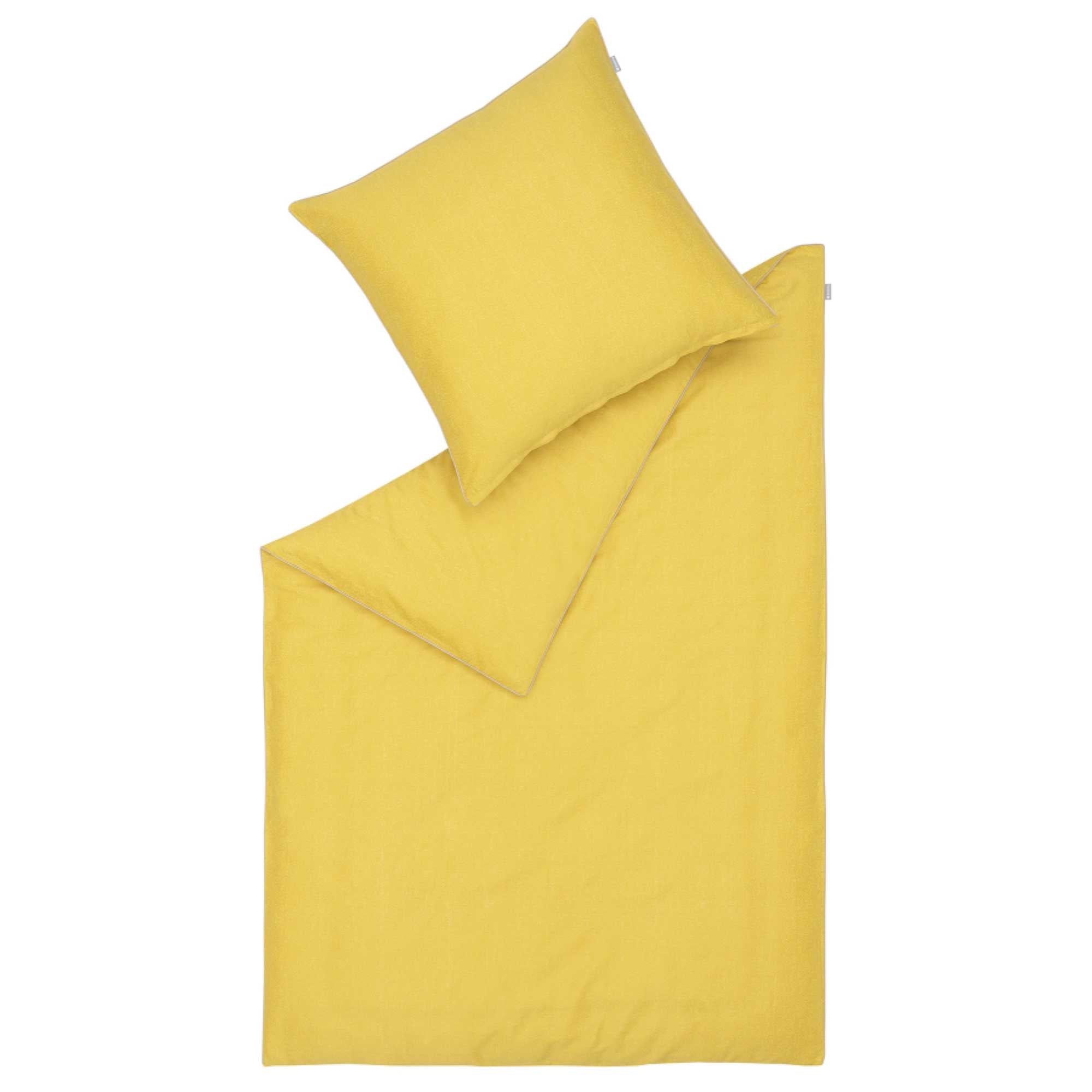 wohndirekt Satin Bettwäsche Ease mit Mini-Püncktchenmuster und Paspel Im Verkauf