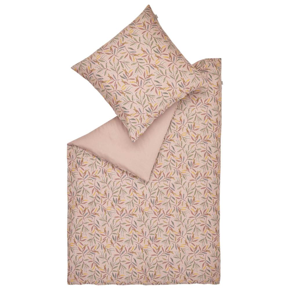 wohndirekt Satin Bettwäsche Leaves mit Blättermotiv und Püncktchen Rabatte dieses Monats