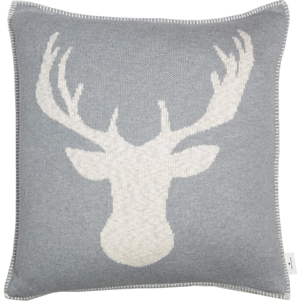 wohndirekt Kissenhülle Knitted Reindeer Head • weihnachtlicher Rentierkopf • 100% Baumwolle • 45 x 45 cm Saisonschlussverkauf