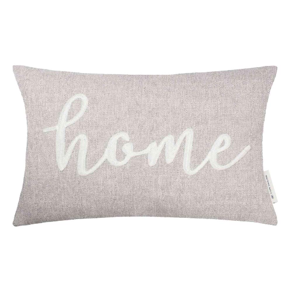 wohndirekt Zierkissenhülle Home • offener Reißverschluss • mit Schriftzug • 30x50cm
