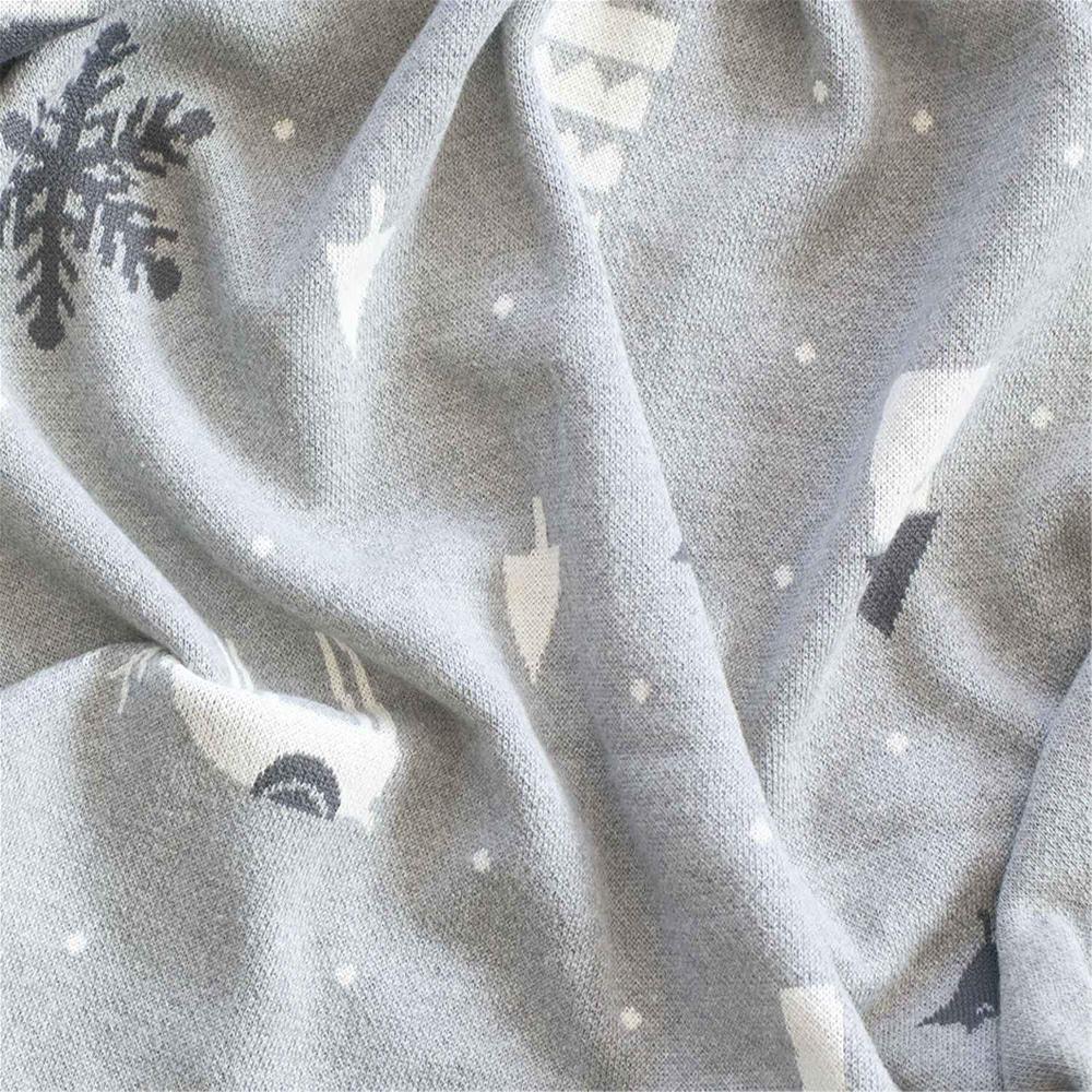 wohndirekt Decke Scandinavian • 100% Baumwolle • gestrickt • Wintermotive • 130x170 cm Heißer Verkauf