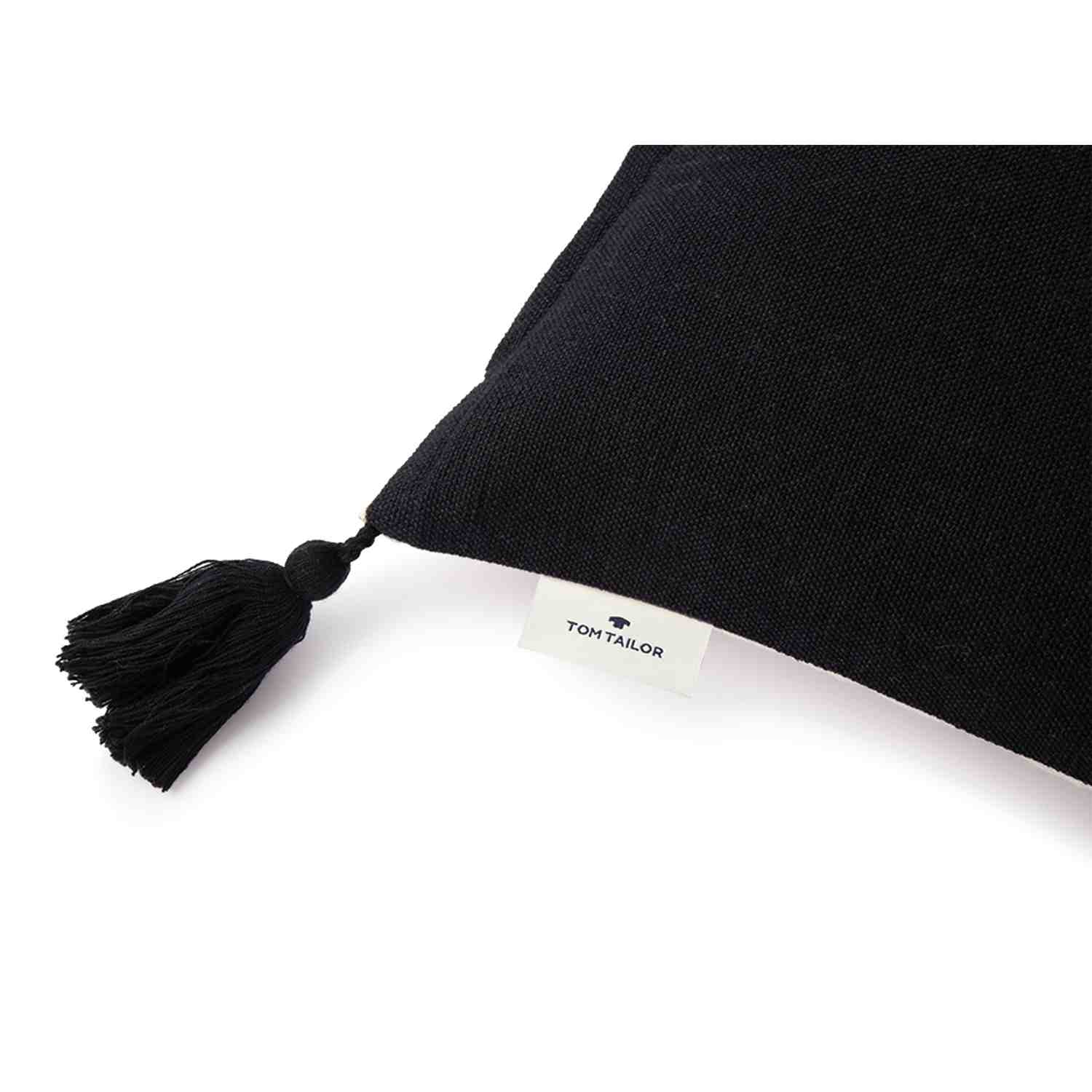 wohndirekt Kissenhülle Knot Lines • mit Quasten • 100% Baumwolle • 40x40cm Top Angebot