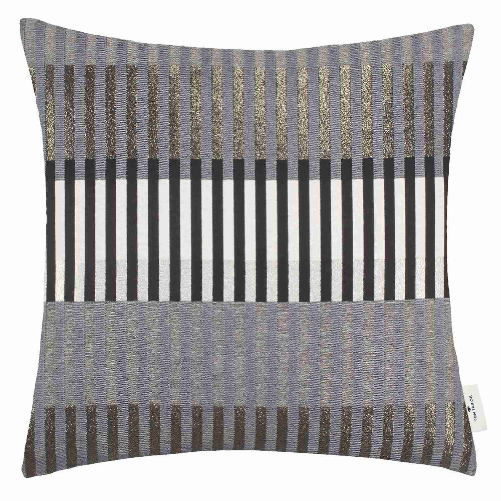 wohndirekt Zierkissenhülle Glamour Stripe • Kurvenmuster • Metallgarn • 50x50 cm Große Rabatte