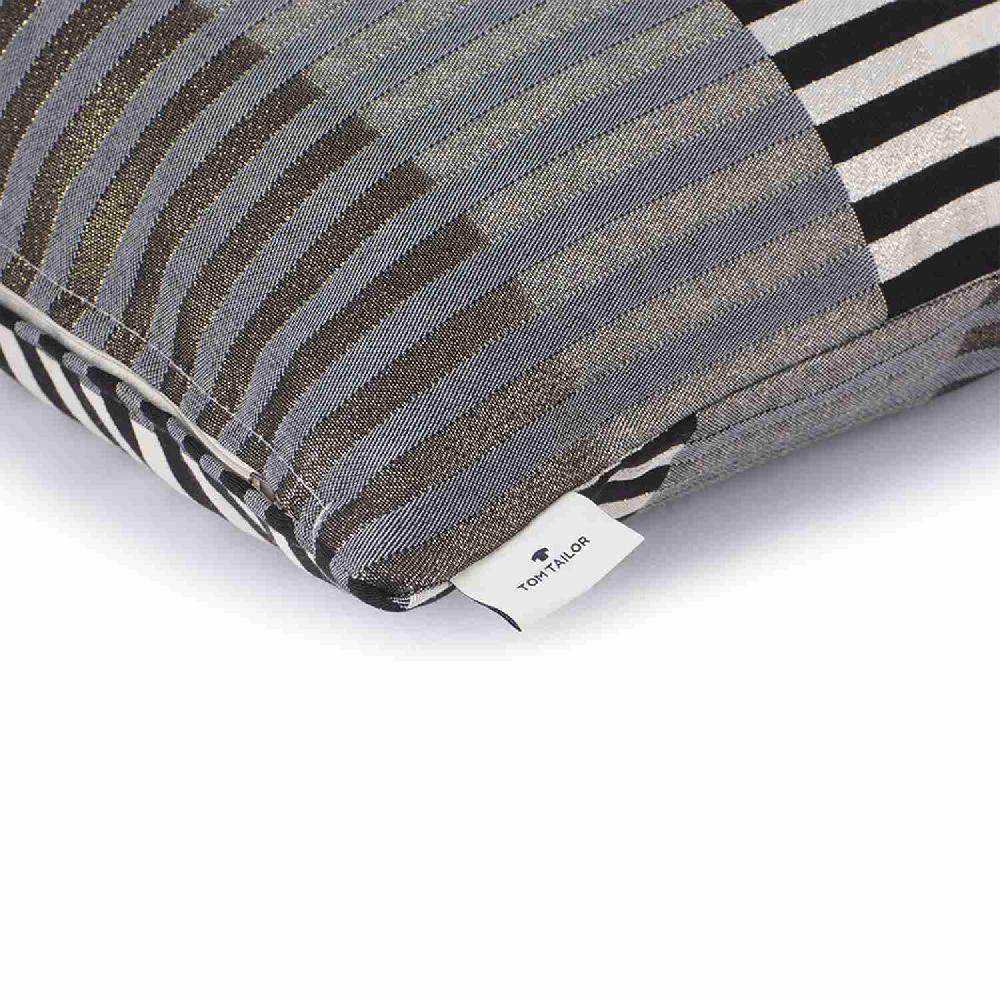 wohndirekt Zierkissenhülle Glamour Stripe • Kurvenmuster • Metallgarn • 50x50 cm Große Rabatte
