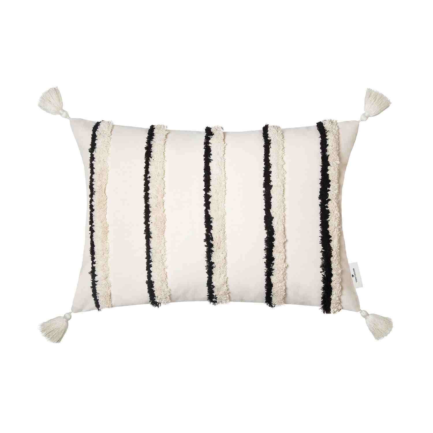 wohndirekt Kissenhülle Fluffy Stripe • Boho Look • waschbar • 40x60cm