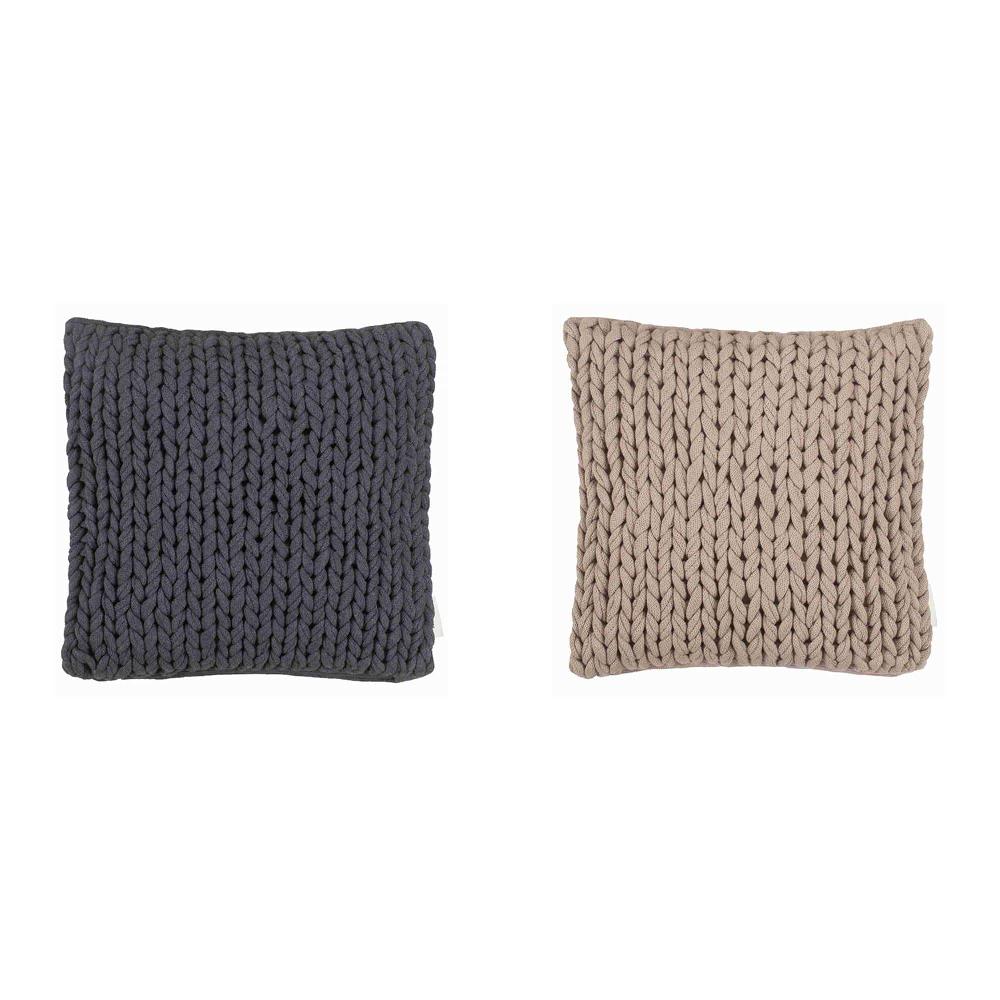 wohndirekt Zierkissenhülle Knit • grobes Strickmuster • 100% Baumwolle • gestrickt • 40x40 cm Kostenlose Rückgabe