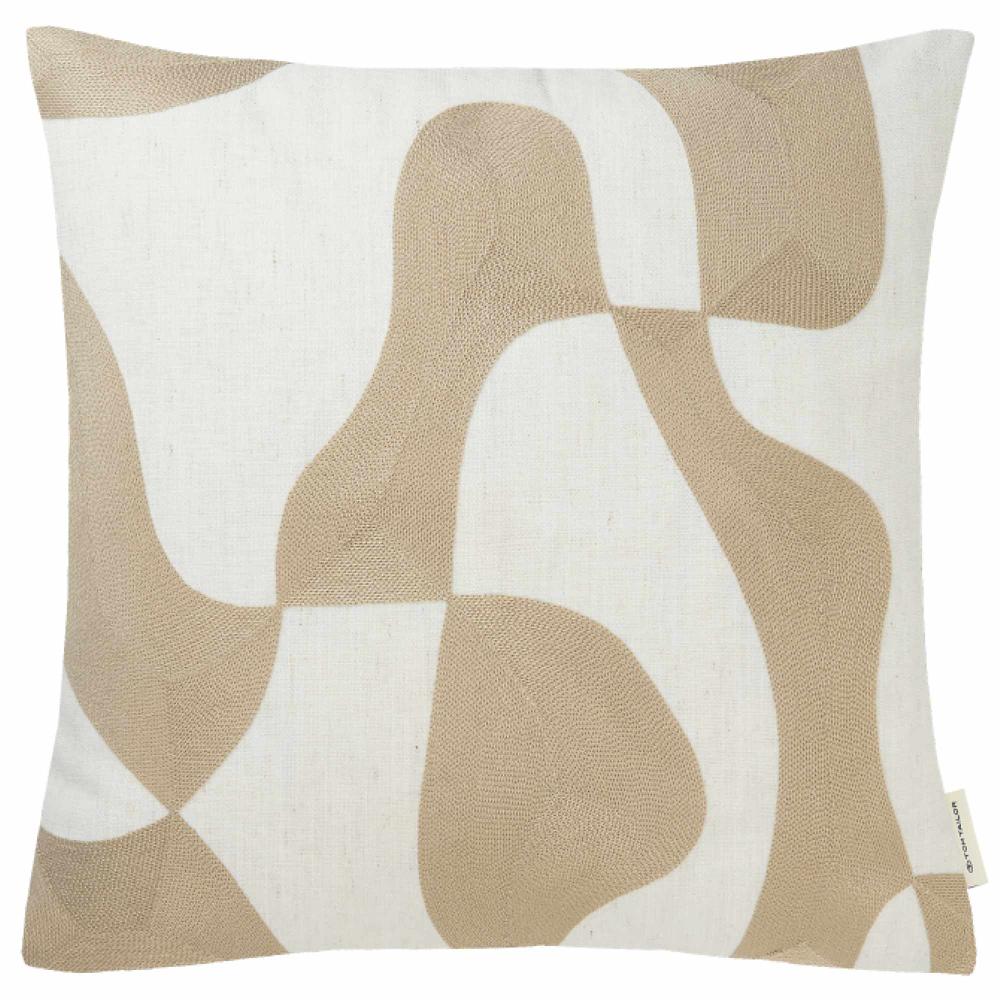 wohndirekt Kissenhülle Organical in Chenilloptik und bestickt 45 x 45 cm Letzte 3 Tage