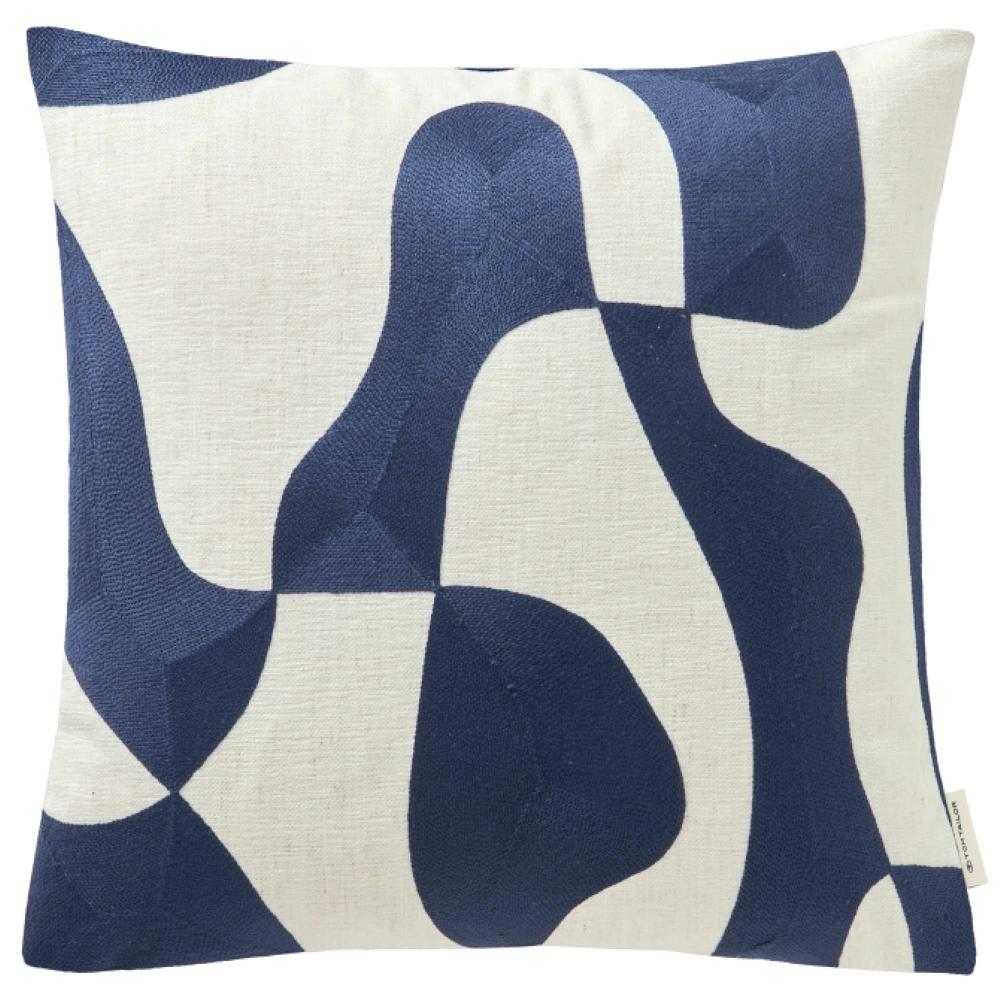 wohndirekt Kissenhülle Organical in Chenilloptik und bestickt 45 x 45 cm Letzte 3 Tage