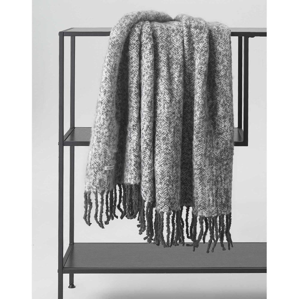 wohndirekt TT Plaid WoolyHerringbone mit Fransen 130x170 cm Bis zu 50% Rabatt