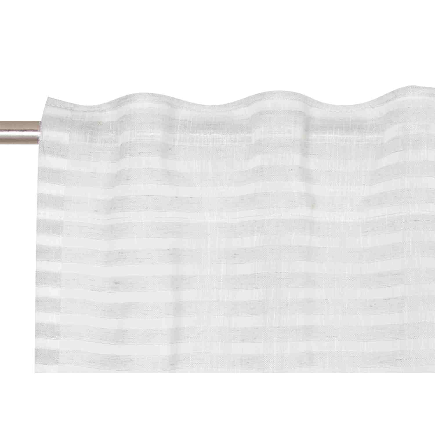 wohndirekt Schlaufenschal Natural Stripe • Queerstreifen • verdeckte Schlaufen • Transparent • 130 x 250 cm Speichern exportieren