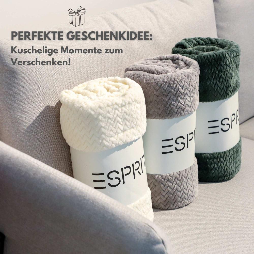 wohndirekt Set aus Kuscheldecke & Kissenhülle in Fleece 140x190cm + 45x45cm