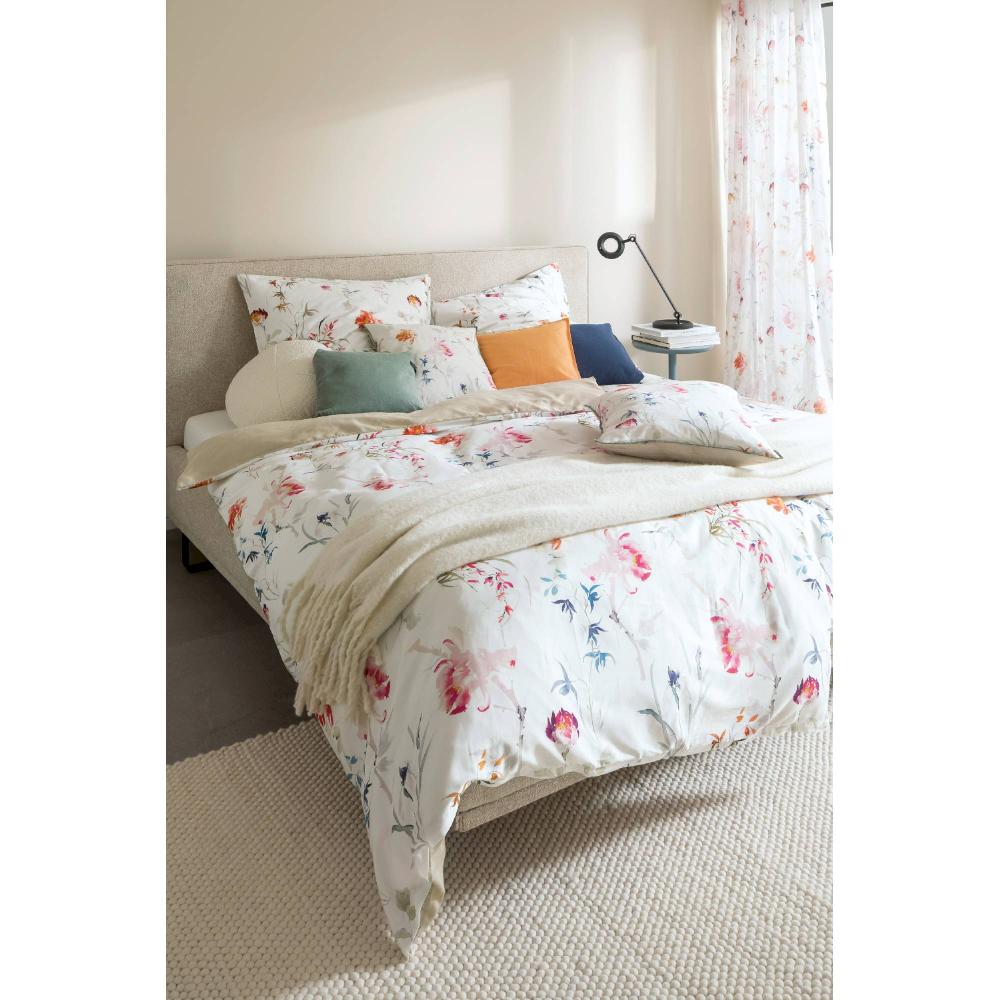 wohndirekt Luxuriöse Satin Bettwäsche mit Blumen Clearance-Verkauf