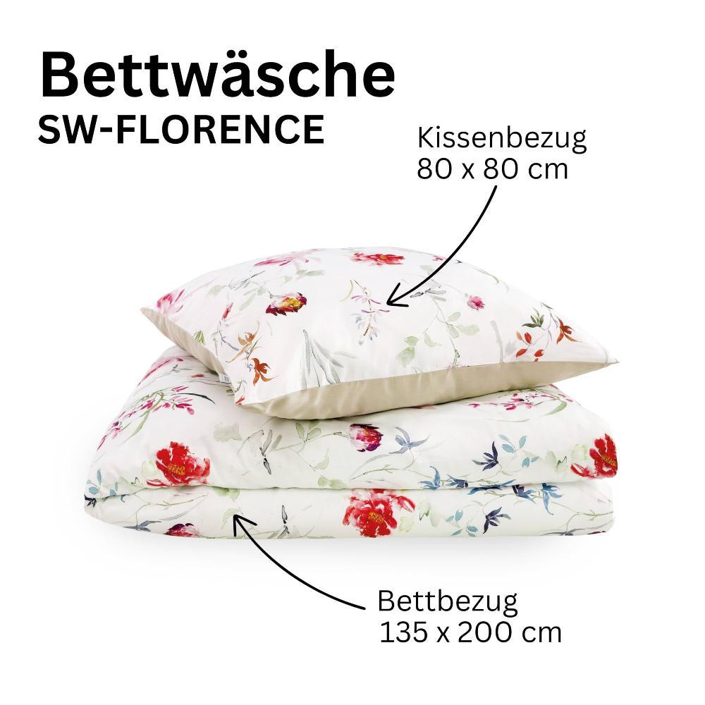 wohndirekt Luxuriöse Satin Bettwäsche mit Blumen Clearance-Verkauf