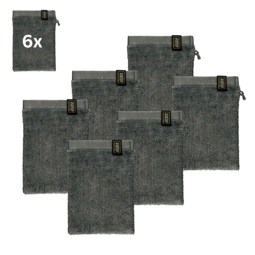 wohndirekt 6er Set Frottee Waschhandschuhe – Airtouch Qualität 100% Baumwolle 16x21 cm weich Begrenzt auf 3 Tage