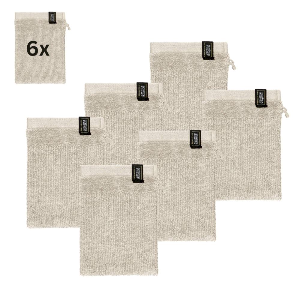 wohndirekt 6er Set Frottee Waschhandschuhe – Airtouch Qualität 100% Baumwolle 16x21 cm weich Begrenzt auf 3 Tage
