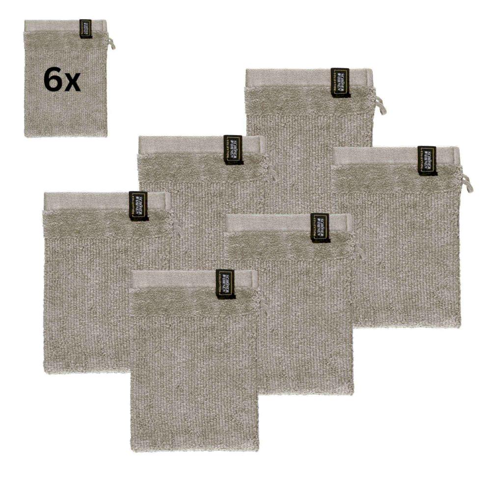wohndirekt 6er Set Frottee Waschhandschuhe – Airtouch Qualität 100% Baumwolle 16x21 cm weich Begrenzt auf 3 Tage