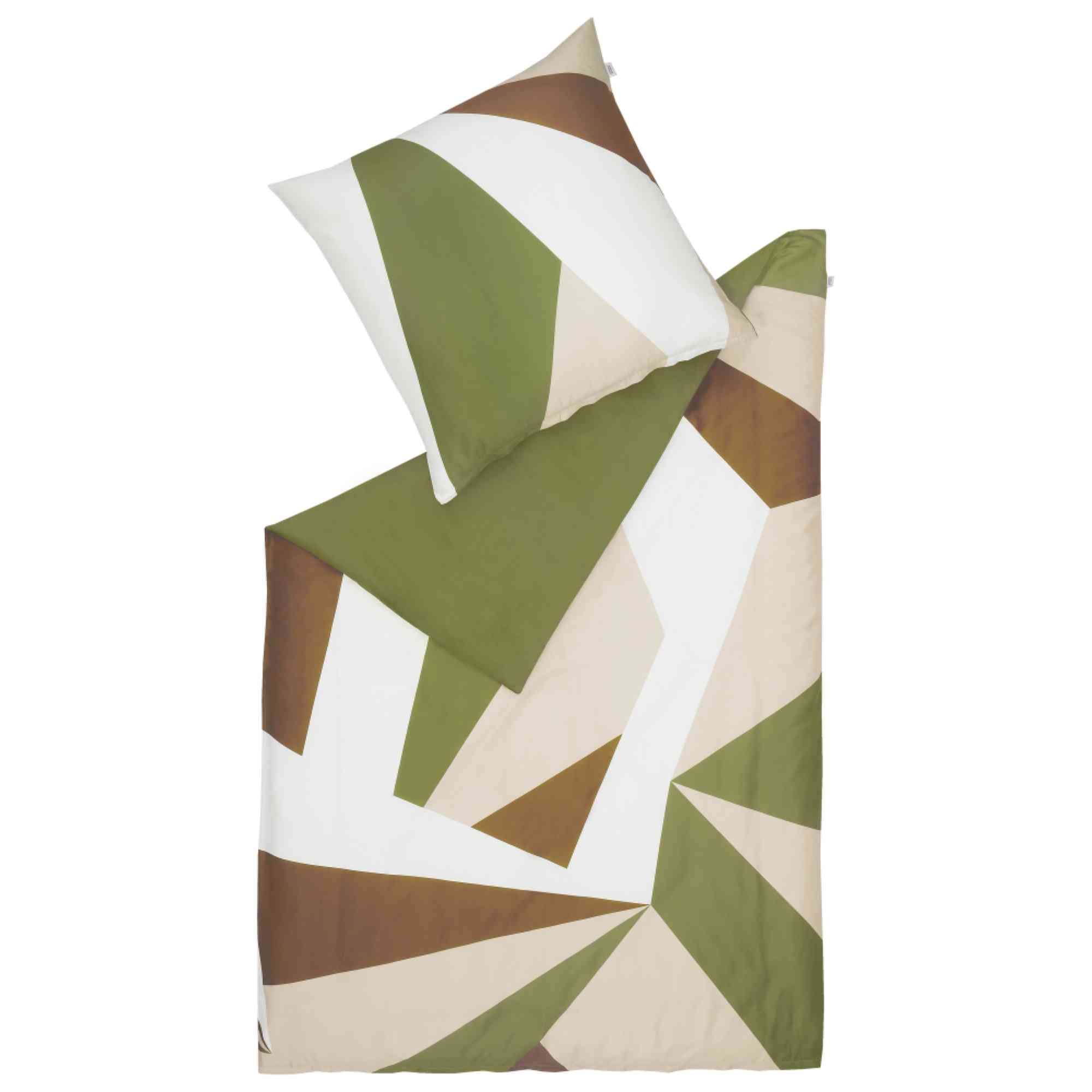 wohndirekt Satin Bettwäsche Origami mit grafischem Design