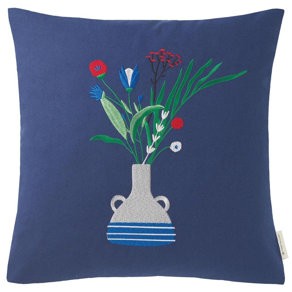 wohndirekt Kissenhülle mit Blumenmotiv 45 x 45 cm