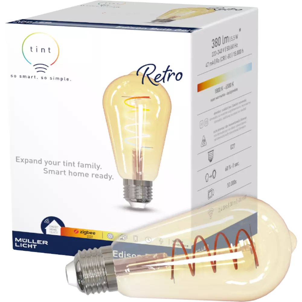 smarthome tint LED-Birnenform Edison Retro white+ambiance E27 kaufen Blitzangebot