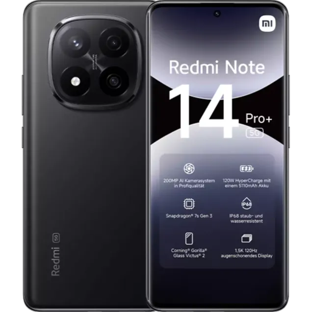 smarthome XIAOMI Redmi Note 14 Pro+ 5G 256 GB Midnight Black kaufen