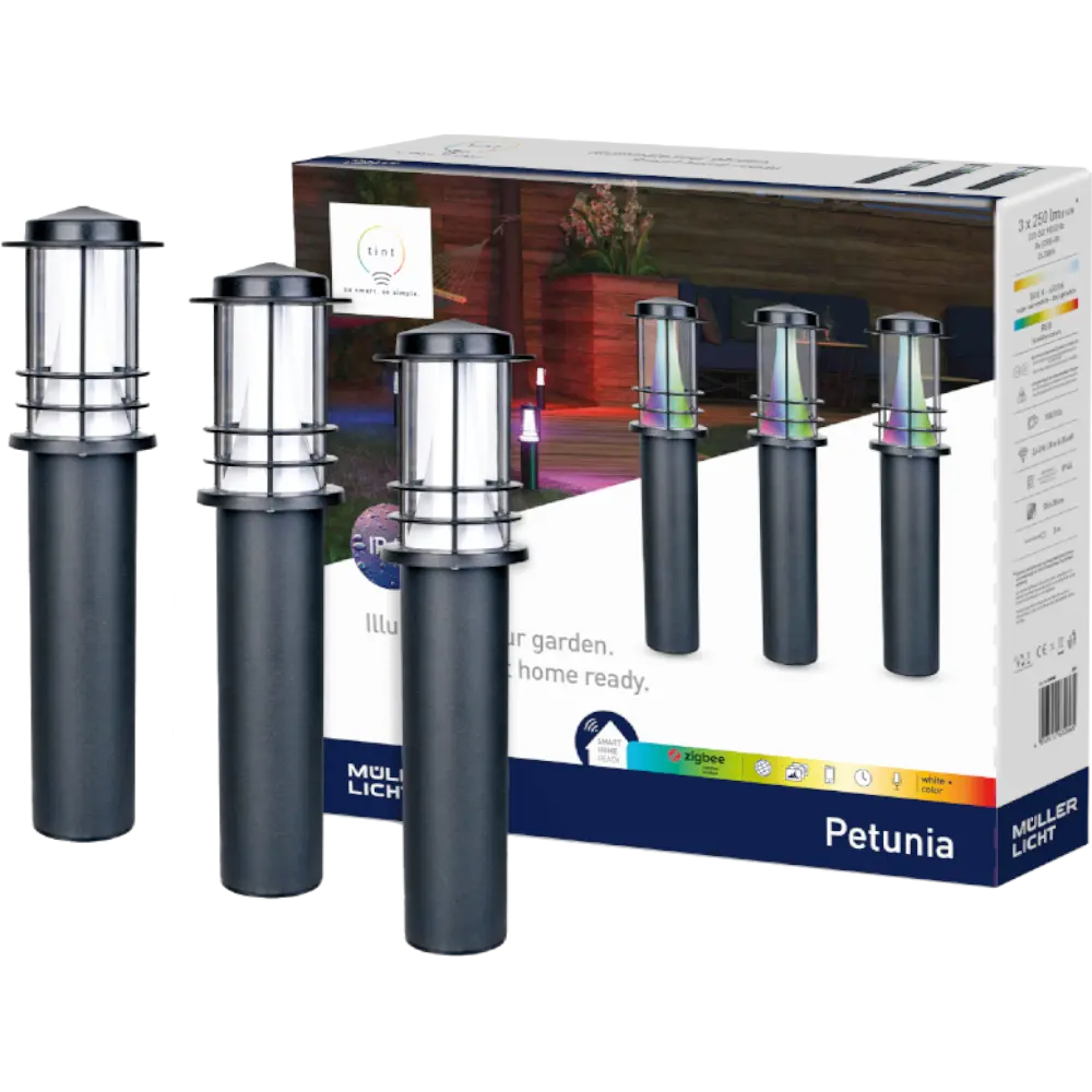 smarthome tint Outdoor LED-Wegeleuchten Petunia white+color 3er-Set kaufen Auslauf