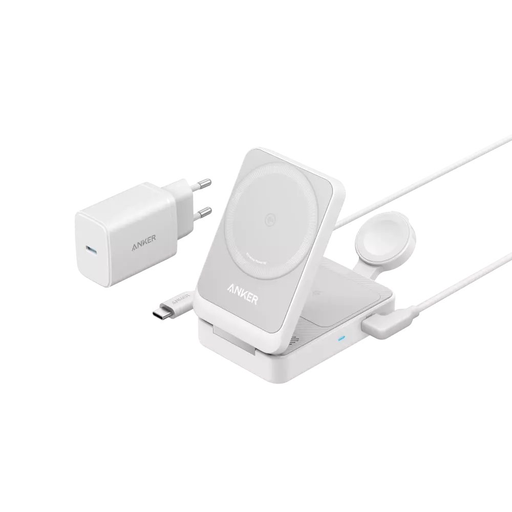 smarthome Anker MagGo Wireless Charger (15W Foldable 3-in-1) White kaufen Weihnachtsangebot