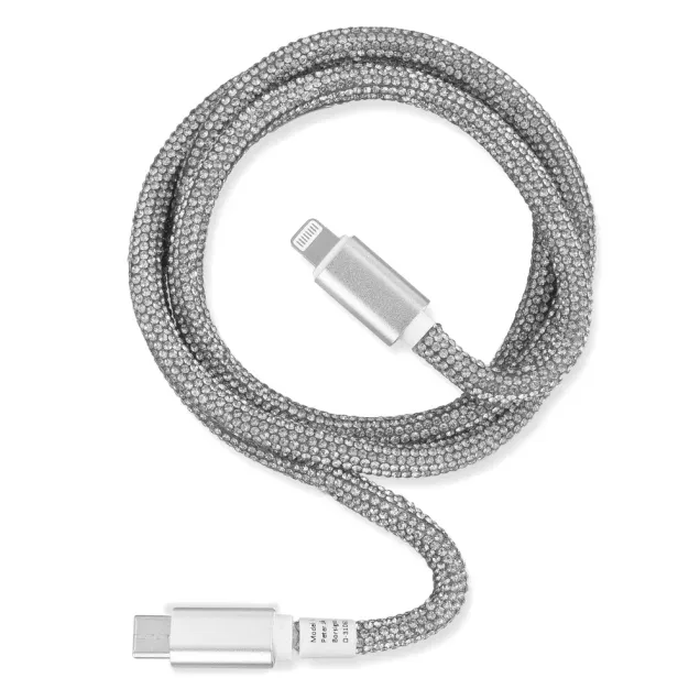smarthome Peter Jäckel Glamour USB Data Cable Typ-C/ Apple Lightning mit Sync- und Ladefunktion Silber kaufen