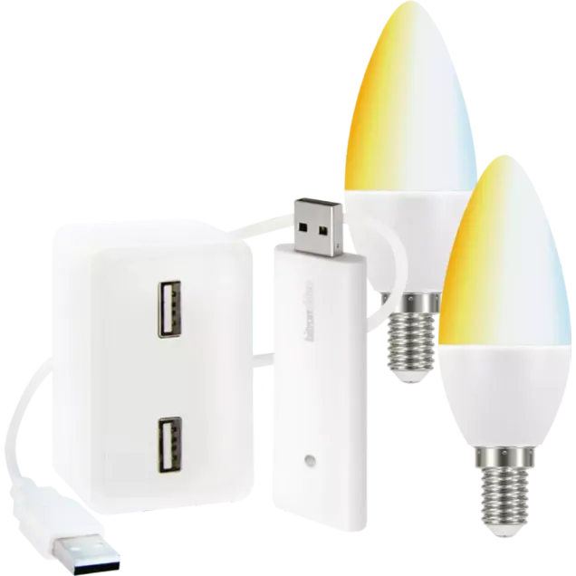 smarthome 2x E14 LED-Kerzenform white + Funkstick kaufen Bestseller